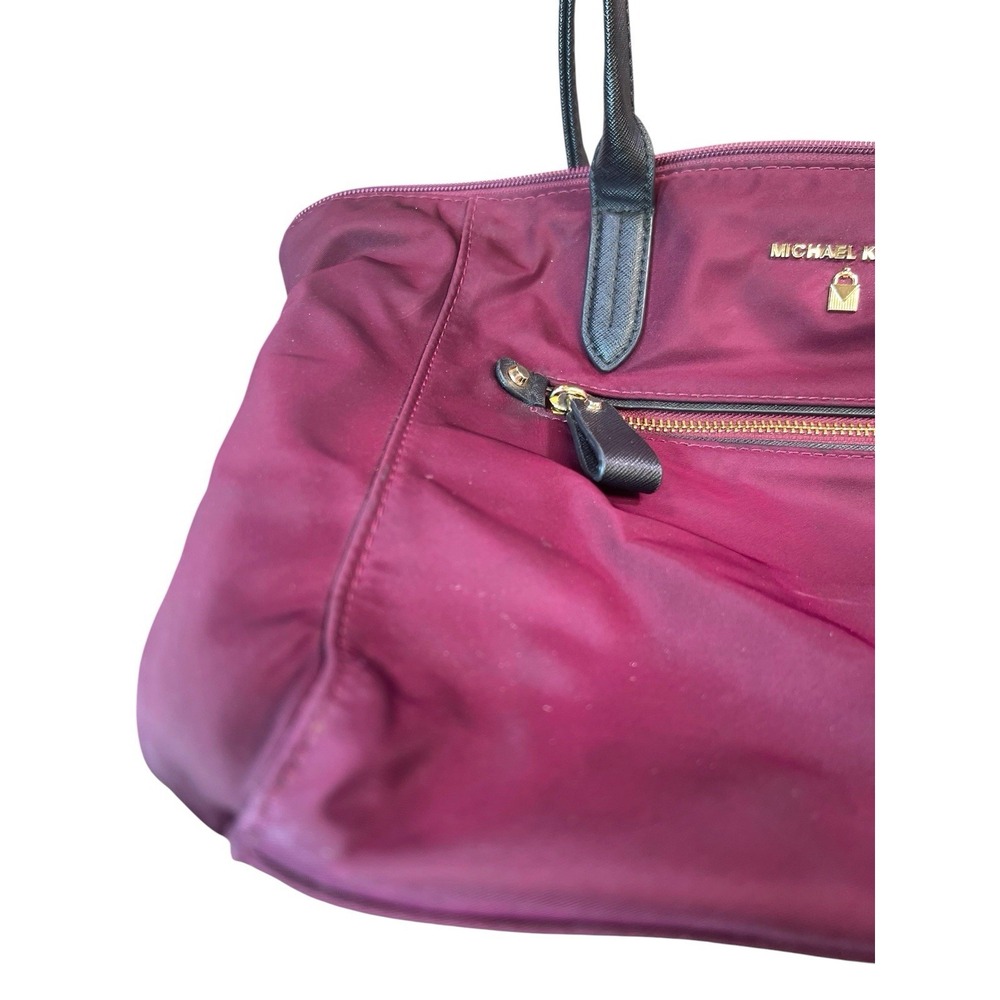 Michael Kors Womens Burgundy Inner Pockets Double Handle Classic Tote‎ Bag - Picture 6 of 10